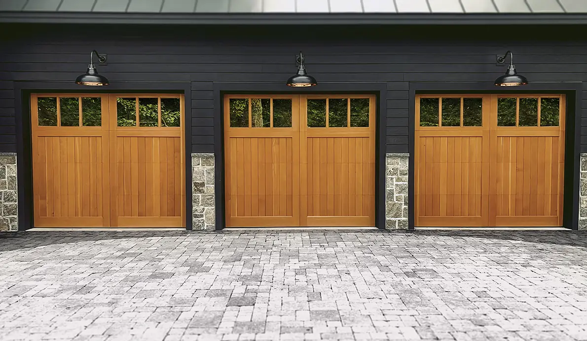 Wood garage door