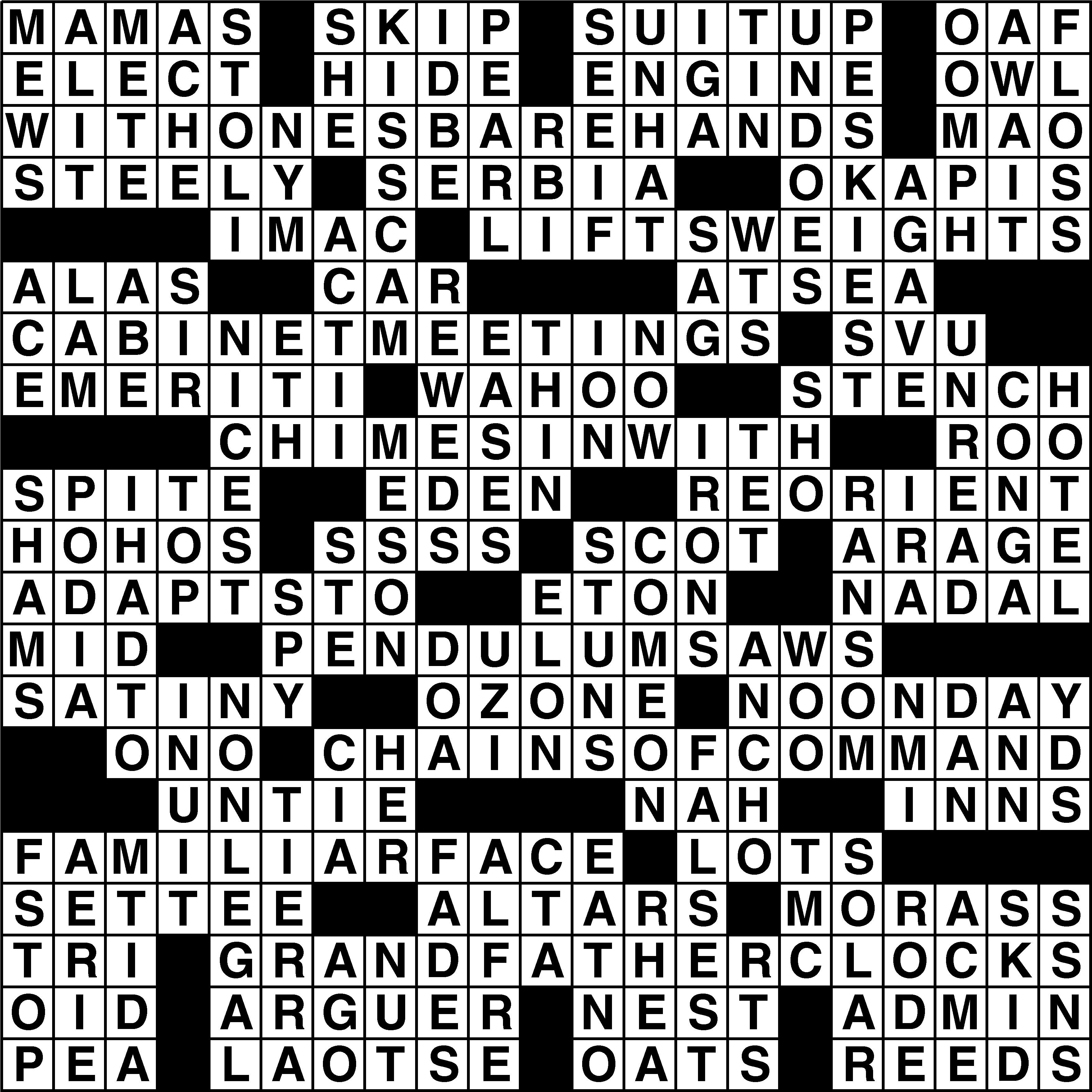June 2026 West Newsmagazine crossword puzzle answers